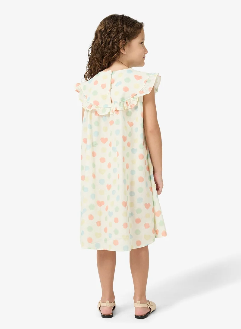Pinata  Ruffle Collar Printed Summer Dress for Women | Best Price UAE
